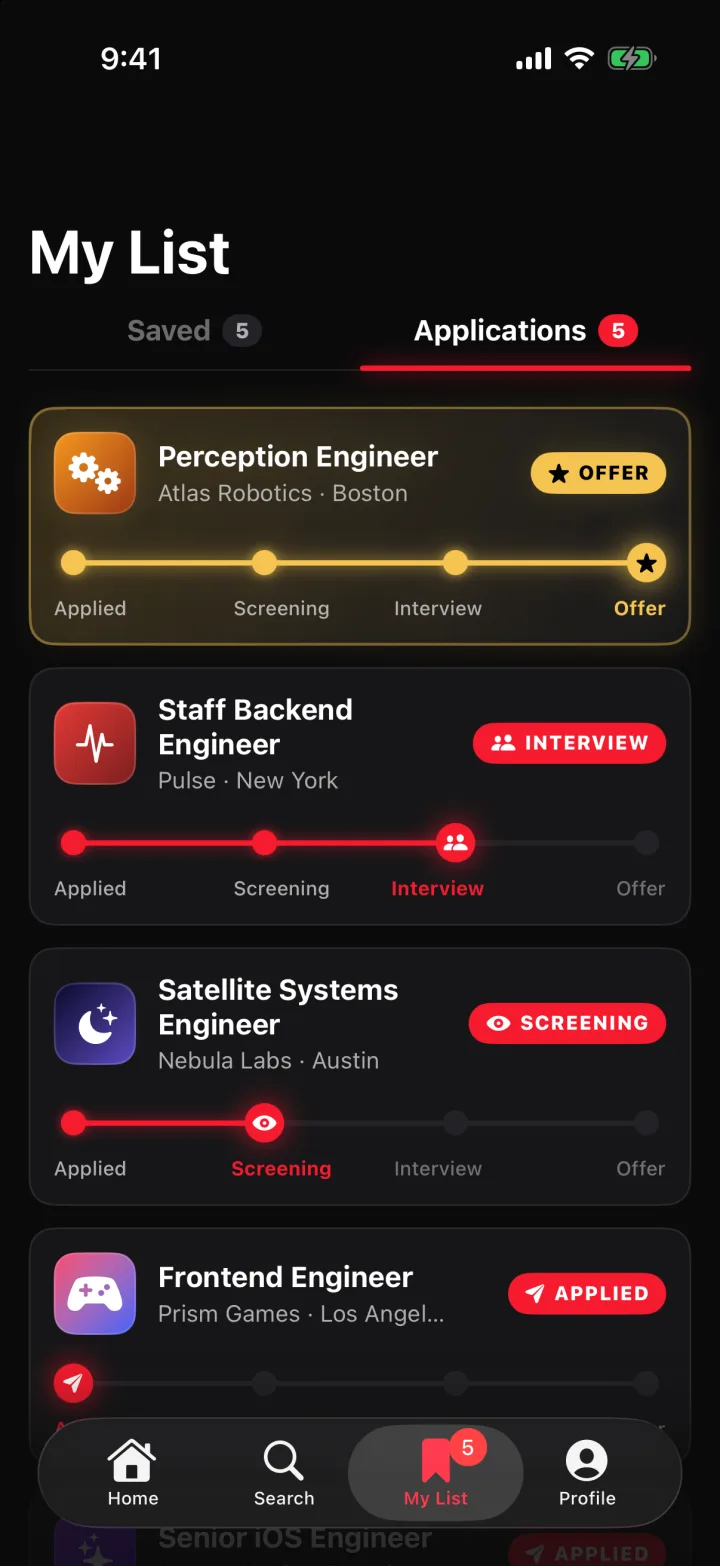 Hirely — My List · tracker